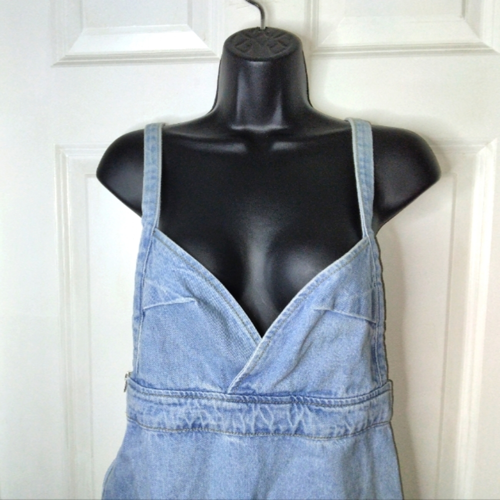 Korean Brand Naning9 A-Line Denim Overall Dress